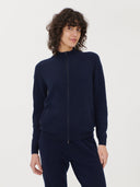 Women’s Zip Cashmere Cardigan in Navy | GOBI UK #color_navy