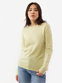 Women’s Basic Crew Neck Cashmere Jumper Tender Yellow #color_cream-yellow