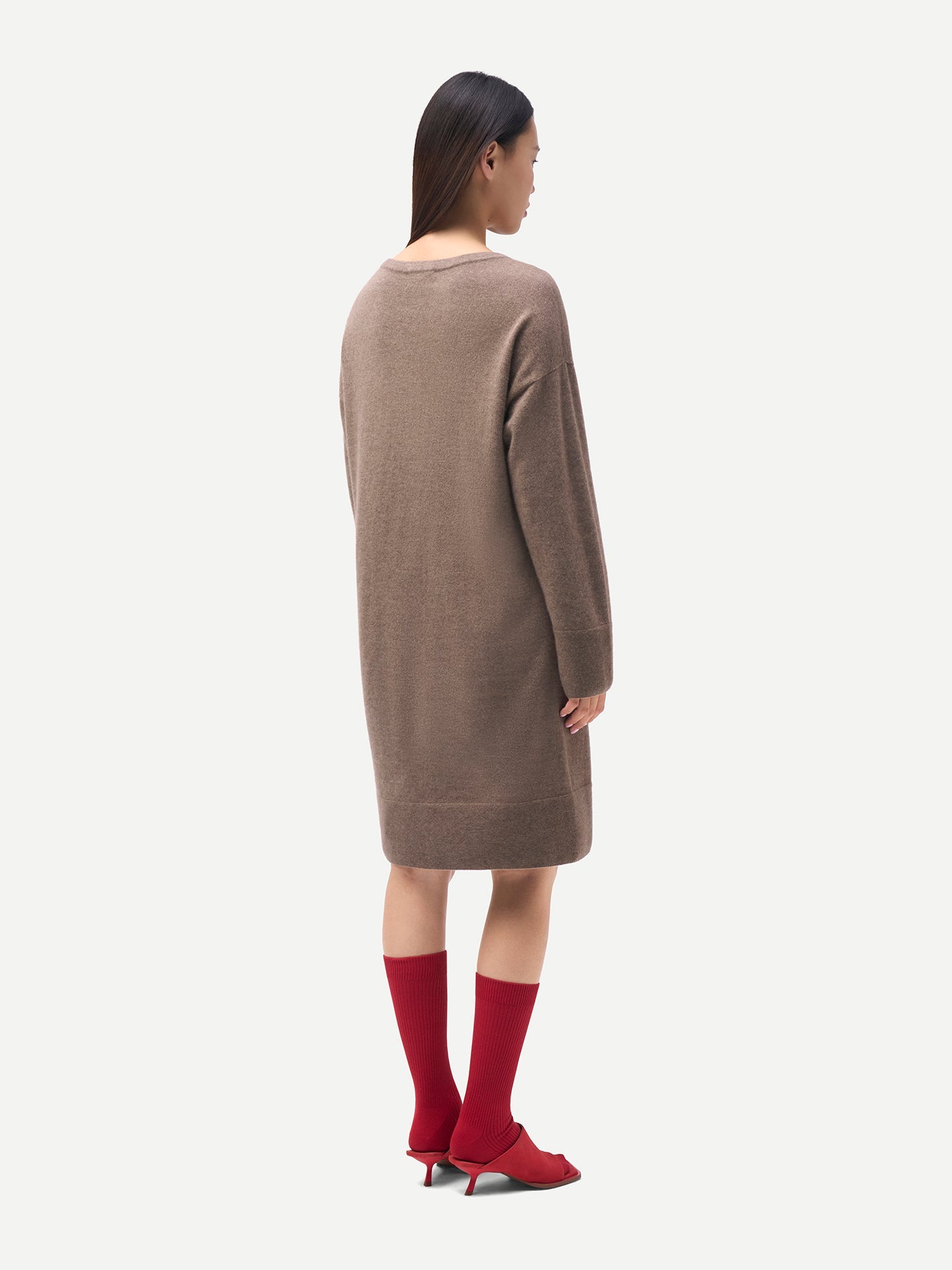 Organic Colour Seamless Crewneck Cashmere Dress
