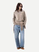 Unisex Mouline Cashmere Jumper Oxford Tan - Gobi Cashmere #color_oxford-tan