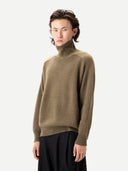 Unisex High-Neck Cashmere Jumper | GOBI UK #color_aloe