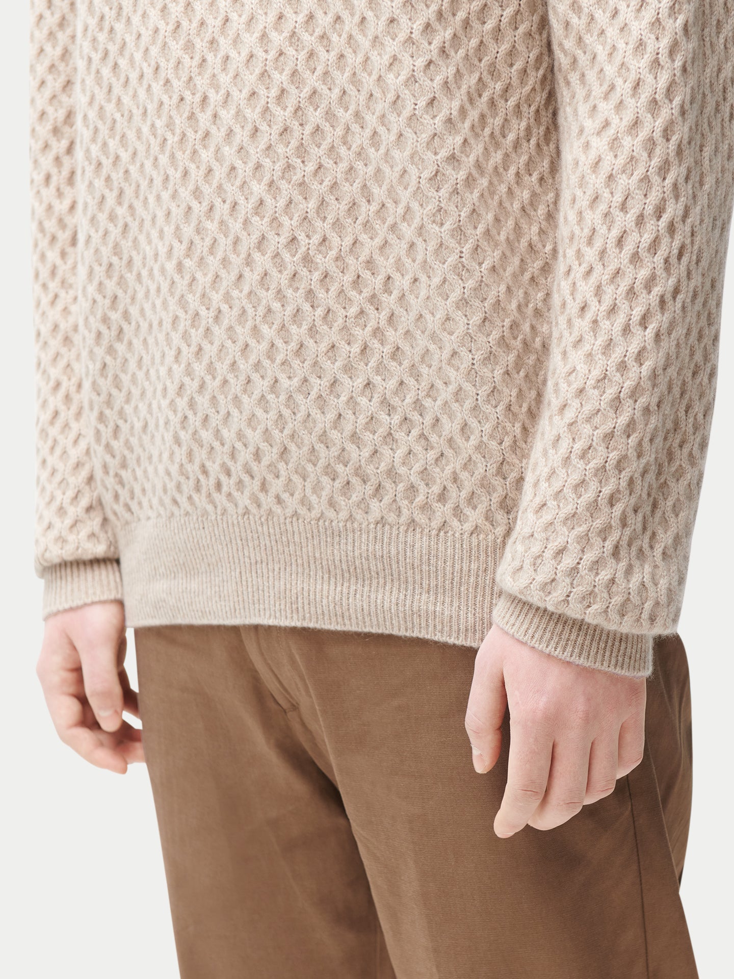 Organic Colour Cable Knit Cashmere Sweater