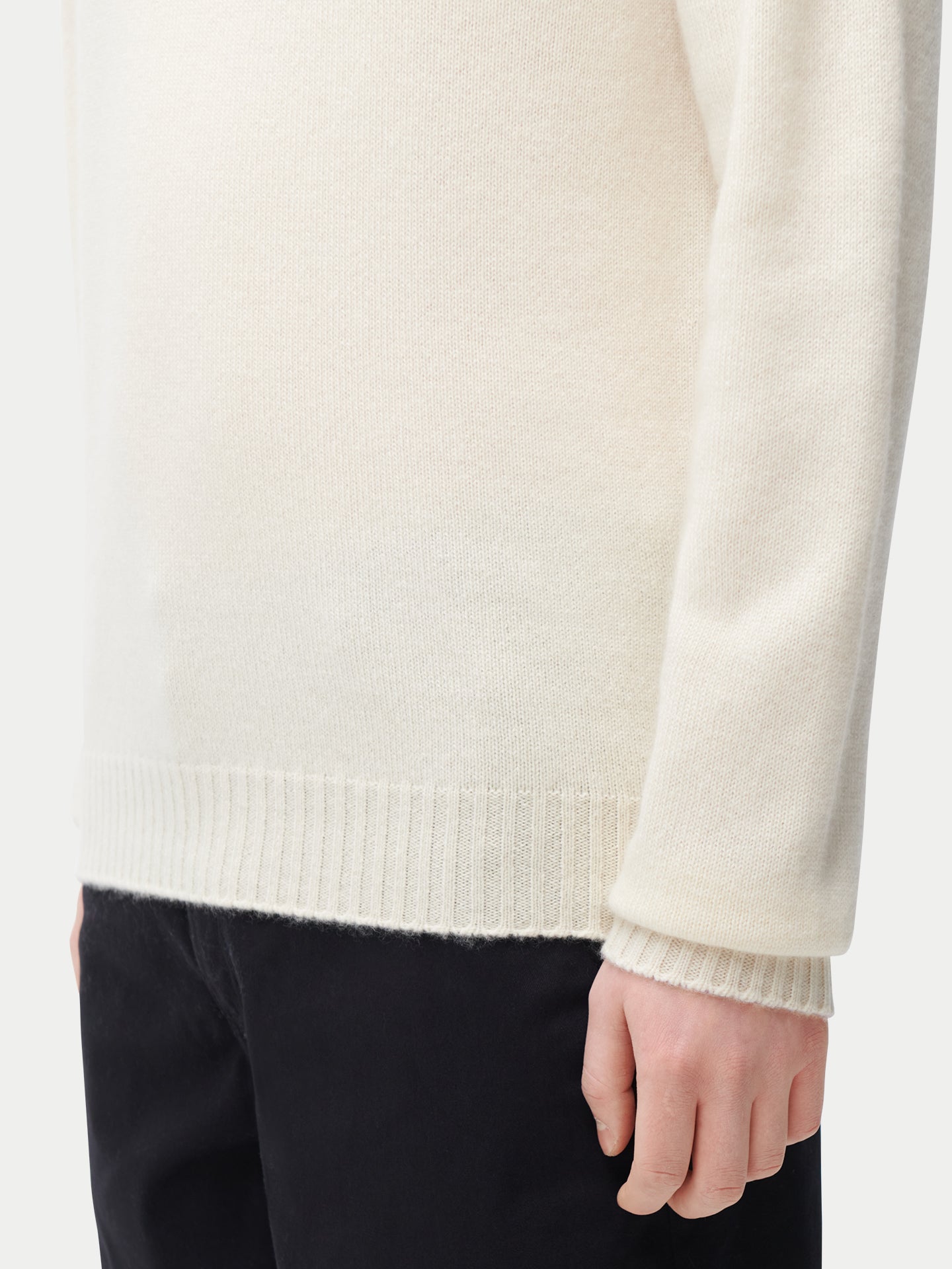 Organic Colour Rolled Neck Cashmere Sweater