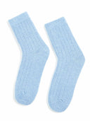 Unisex Cashmere Rib Knit Socks Della Robbia Blue - Gobi Cashmere #color_robbia-blue