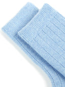 Unisex Cashmere Rib Knit Socks Della Robbia Blue - Gobi Cashmere #color_robbia-blue