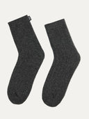 Unisex Cashmere Trim Knit Bed Socks Charcoal - Gobi Cashmere #color_charcoal