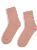 Women's Trim Knit Socks Ash Rose - Gobi Cashmere #color_ash-rose