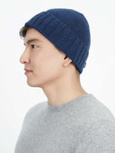 Women's Cashmere Rib Knit Hat Total Eclipse - Gobi Cashmere #color_medieval-blue