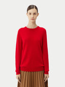 Women’s Basic Crew Neck Cashmere Jumper Red | GOBI UK #color_true-red