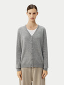 Essential Cashmere V-Neck Cardigan in Light Grey — Gobi Cashmere #color_urban-silver