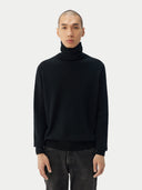 Men’s Cashmere Turtle Neck Sweater Black | GOBI UK #color_black