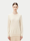 Women's Organic Colour Crew Neck Cashmere Jumper Off-White #color_off-white