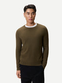 Men's Ribbed Cashmere Jumper | GOBI UK #color_earth-brown