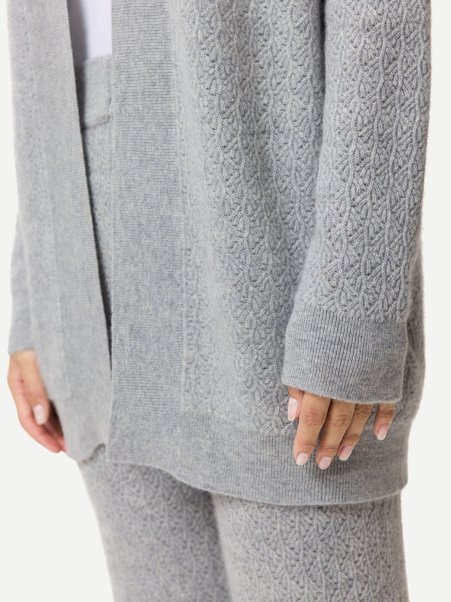 Women's Open-Front Textured Cashmere Cardigan | GOBI UK