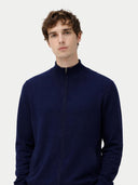 Essential Full-Zip Cashmere Cardigan in Navy — Gobi Cashmere #color_navy-blue