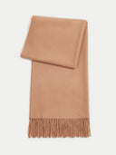 Women's Cashmere Oversized Woven Scarf Light Camel - Gobi Cashmere #color_warm-sand