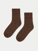 Unisex Cashmere Rib Knit Socks Rain Drum - Gobi Cashmere #color_rain-drum