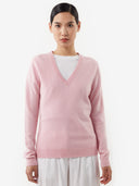 Women’s Basic V-Neck Cashmere Jumper Almond Blossom #color_almond-blossom