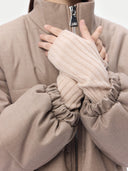 Unisex Cashmere Fingerless Gloves in Ivory White | GOBI UK #color_sand-beige