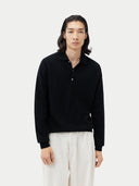 Men’s Cashmere Polo Sweater Black | GOBI UK #color_black