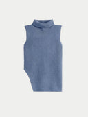 Turtleneck Cashmere Vest Dusty Blue - Gobi Cashmere #color_dusty-blue