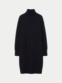 Cashmere Roll neck Jumper Dress Black - Gobi Cashmere #color_black