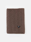 Unisex Cashmere Cable Knit Blanket Cocoa - Gobi Cashmere #color_brown