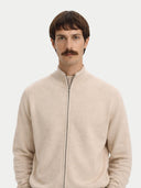 Organic Colour Essential Full-Zip Cashmere Cardigan Beige - Gobi Cashmere #color_beige