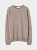 Organic Colour Essential Crewneck Cashmere Jumper Taupe - Gobi Cashmere #color_taupe