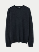 Men’s Cashmere Round Neck Jumper Charcoal | GOBI UK #color_charcoal