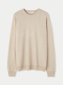 Organic Colour Essential Crewneck Cashmere Jumper Beige - Gobi Cashmere #color_beige