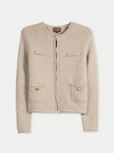 Women’s Jacket-Style Cashmere Cardigan | GOBI UK #color_warm-grey