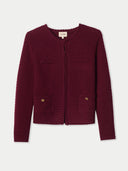 Women’s Jacket-Style Cashmere Cardigan | GOBI UK #color_zinfandel