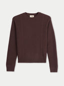 Women's Cropped Crewneck Cashmere Jumper | GOBI UK #color_deep-mahogany