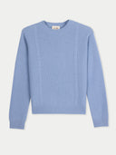 Women's Cropped Crewneck Cashmere Jumper | GOBI UK #color_dusty-blue