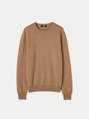 Men's Cashmere Crew Neck Sheepskin - Gobi Cashmere #color_light-brown