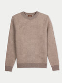 Men’s Waffle Knit Cashmere Jumper | GOBI UK #color_taupe