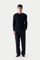 Men's Ribbed Cashmere Jumper | GOBI UK #color_navy