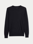 Cashmere Silk C-Neck Jumper Black - Gobi Cashmere #color_black