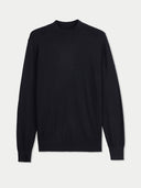 Men Cashmere Silk High Neck Jumper Black - Gobi Cashmere #color_black