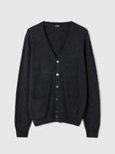 Men’s Cashmere V-Neck Button Cardigan Charcoal | GOBI UK #color_charcoal