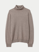 Organic Colour Essential Turtleneck Cashmere Jumper Taupe - Gobi Cashmere #color_taupe