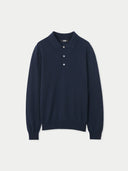 Men's Cashmere Polo Sweater Navy - Gobi Cashmere #color_navy
