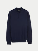 Men's Cashmere Half Zip Sweater Navy - Gobi Cashmere #color_navy