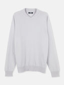 Men's Top Quality Double-Taupe Neckline Cashmere Jumper| GOBI Cashmere #color_wind-chime