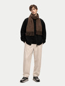 Cashmere Fringed Scarf Cocoa - Gobi Cashmere #color_brown
