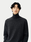 Essential Turtleneck Cashmere Jumper Charcoal - Gobi Cashmere #color_charcoal