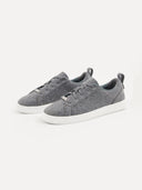 Unisex Cashmere Low Ankle Sneakers in Grey | GOBI UK #color_dim-gray