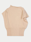 Cashmere Asymmetrical Top Beige - Gobi Cashmere #color_beige