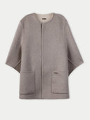 Women's Cashmere Poncho Jacket with Pockets | GOBI Cashmere #color_taupe